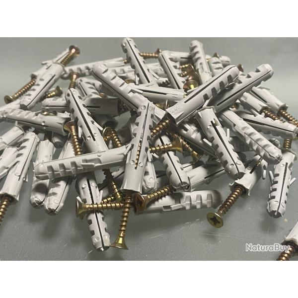 50 chevilles nylon 8 mm