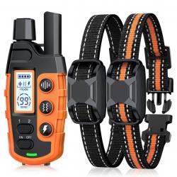 2 Colliers de Dressage pour Deux Chiens Etanche Télécommande 2600m Anti Aboiement