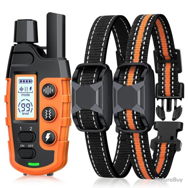 2 Colliers de Dressage pour Deux Chiens Etanche Tlcommande 2600m Anti Aboiement
