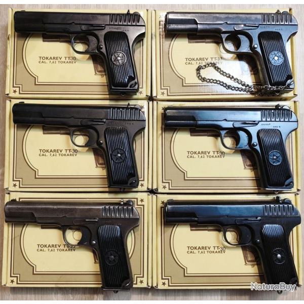 Pistolets TOKAREV TT-30 - Fabrication Russe - Plaquettes CCCP - Calibre 7,62x25