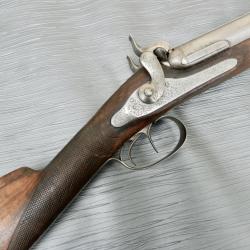 Fusil de chasse à percussion, calibre 8  signé Devisme à Paris