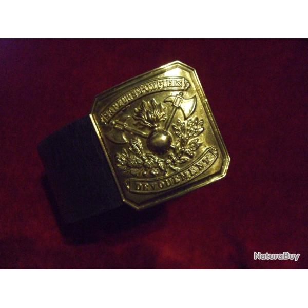 Ceinturon de Sapeur -Pompier complet avec boucle laiton .(collection ) . LOT N 1 .