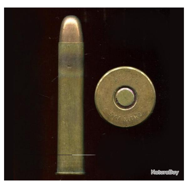 .577 Nitro Express x 3" - marquage :  KYNOCH 577 NITRO  - balle cuivre arrondie