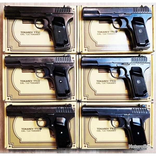 Pistolets TOKAREV TT-30 - Fabrication Russe - Plaquettes Repose Pouce - Calibre 7,62x25
