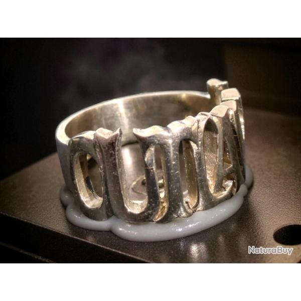 Bague chevaliere " outlaw " en laiton T63- harley biker davidson indian mc gang sons of anarchy