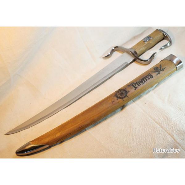 FANTASY MASTER - Sabre court de pirate carte au trsor sur lame - tte de mort EBR24PIR001