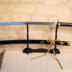 KATANA sabre japonais fourreau laqué noir avec tête diable ref EBR24JAP021