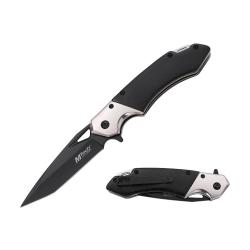 Couteau MTECH Tanto A/O Lame Acier 3Cr13 Manche Bois Linerlock Clip MTA2019BK