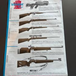 Feuillet présentant la gamme de carabines et pistolets UNIQUE