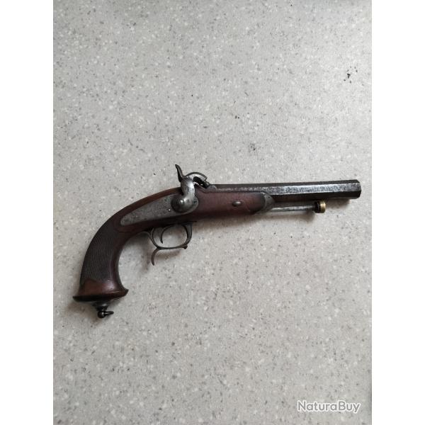 Trs beau pistolet d'officier de cavalerie 1833 - 2 Type - Manufacture Royale de Chtellerault 1855
