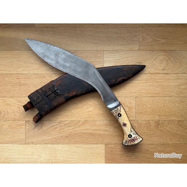 Military Antique Kukri WW2 Era With Decorated Hilt