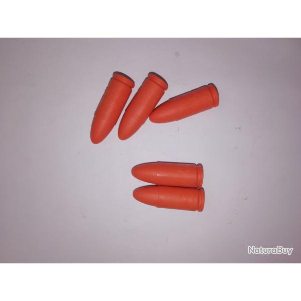 5 tuis/douilles factice pour manipulation cal 9mm para/Luger