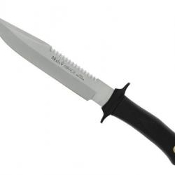 Poignard Muela MIRAGE lame a dos de scie 20cm acier manche gomme noire + etui