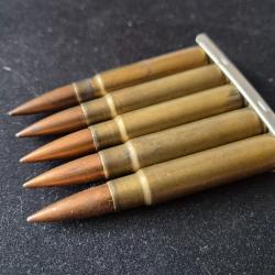 5 cartouches neutralisé mauser d'époque avec lame post  ww1 1937