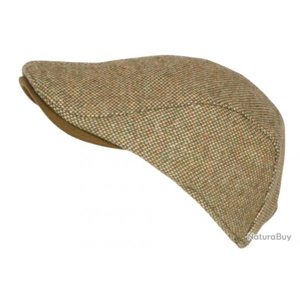 Bret Casquette Plate Beige en Laine Mode Anglaise Tweed Ajustable Cresty Taille unique Beige