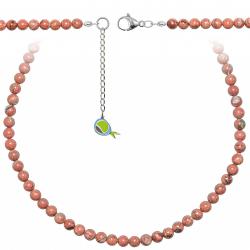 Collier en jaspe breschia - Perles rondes 6 mm - 90 cm