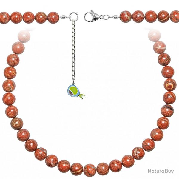 Collier en jaspe breschia - Perles rondes 10 mm - 50 cm