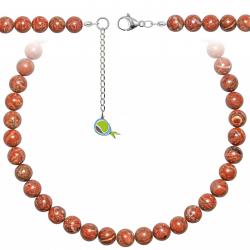 Collier en jaspe breschia - Perles rondes 10 mm - 90 cm