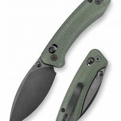 Couteau TRIVISA Koala-G Lame Acier N690 Manche Micarta Green Crossbar Lock TVJM02GMN