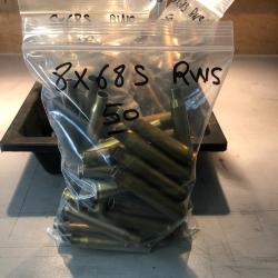 Douilles RWS 8x68S occasion lot de 50 étuis