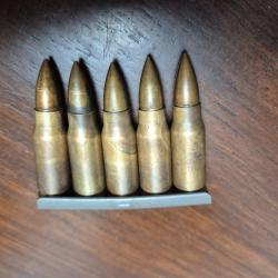 7,62 courte sur lame, 5 munitions FN des année 1980 neutralisé