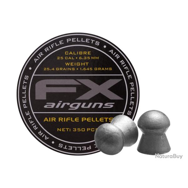 Plombs FX Yellow 6.35 ou .25 / 1.645g Boite de 350 pcs