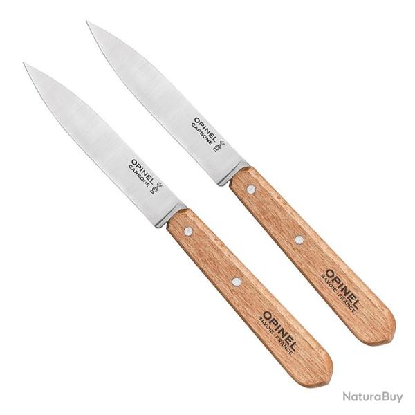 Boite de 2 couteaux d'office N°102 carbone - OPINEL