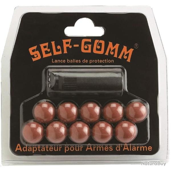 Embout Self-Gomm pour armes d'alarme + 10 Balles Caoutchouc - SAPL M10x1.00