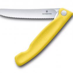 Couteau D'office Pliant Jaune Denté Swiss Classic - Victorinox