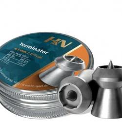 Plombs H&N Terminator 4,5mm (.177) - 0.47 G (7,25 gr) - Boite de 400