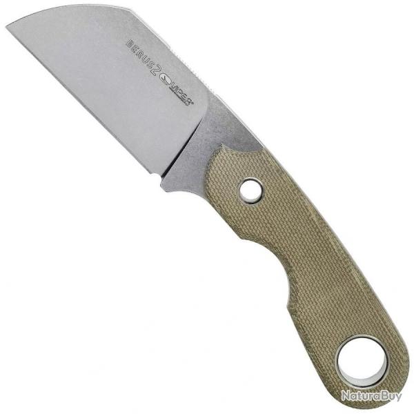 Berus 2 Green Canvas Micarta - Rumici Design - Viper