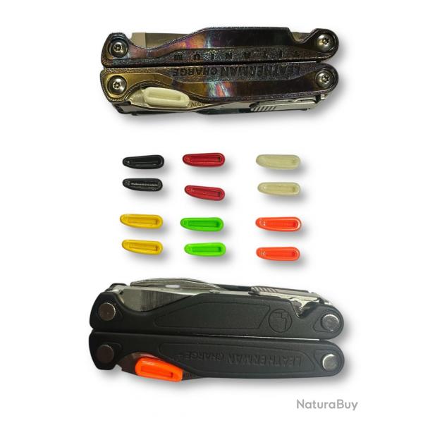 Poussoir Ergonomique "Thumb Tabs Tritium Design" pour Leatherman Charge +, tti, G10- EDCmods Rouge (
