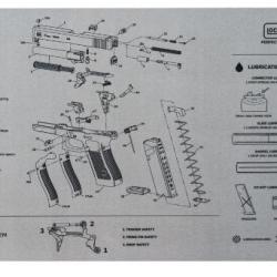 Tapis Glock de démontage et d'entretien gris GEN 5