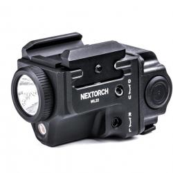 Lampe avec pointeur laser rouge pour arme de poing WL22 - éclairage blanc - 650 lumens - Nextorch