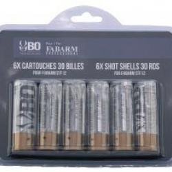 PACK DE 6 CARTOUCHES FUSIL À POMPE AIRSOFT BO/FABARM CLEAR