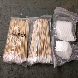 Lot de 100 Coton-tiges rond +100 pointu + patch