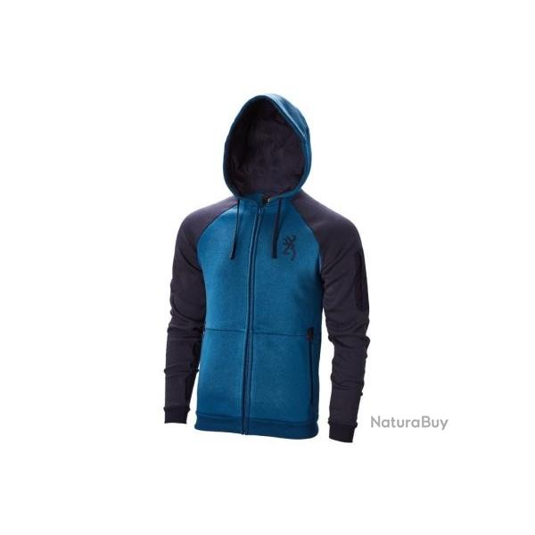 Wahoo ! Sweatshirt zipp Browning Snapshot 2 Tones Bleu