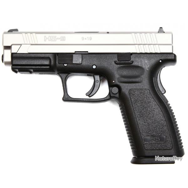 HS PRODUKT - Pistolet HS9 STANDARD 4" Inox / noir - Cal. 9x19 - PROMOTIONB