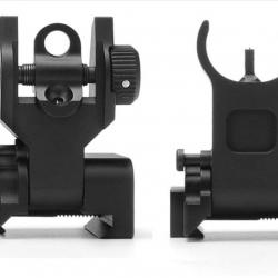 Flip up Avant arrière Ensemble de Vue en Fer Double Demi-Lune Forme BUIS viseurs pour Montage 20mm