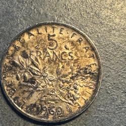 Pièce de 5 Francs Semeuse en Argent - 1960