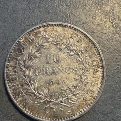 10 Francs Hercule 1965 - Pièce en Argent 900