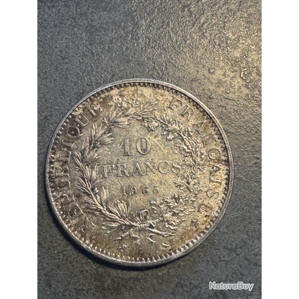 10 Francs Hercule 1965 - Pice en Argent 900