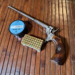 PISTOLET MONOBLOC CANON LONG ALLEMAND CALIBRE 22 OU 6 mm