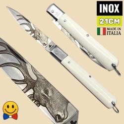 Couteau italien Fraraccio Sfilato 21 cm - gravure tête de cerf