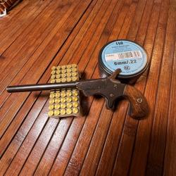 PETIT PISTOLET DERRINGER ELG CALIBRE 22 Short OU 6 mm CANON PIVOTANT