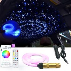 Kit plafonnier ciel étoilé en fibre optique pour voiture, application Bluetooth, kit d'éclairage ave