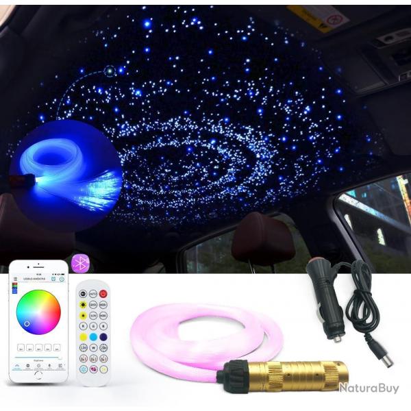 Kit plafonnier ciel toil en fibre optique pour voiture, application Bluetooth, kit d'clairage ave