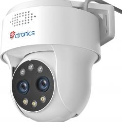 Caméra de Surveillance 4MP Double Objectif, Zoom Hybride 10×, Détection IA Personnes/Véhicules, Visi