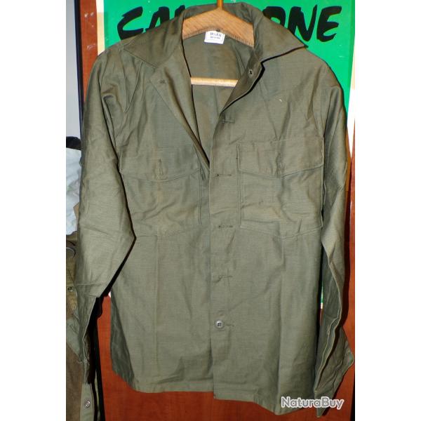 ARMEE AMERICAINE U.S : CHEMISE EN COTON OG-107 DE LA PERIODE GUERRE DU VIETNAM ,TAILLE U.S 14 1/2 X