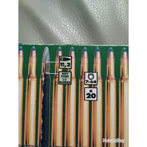 Balles 7*64 decathlon Soft point demie blinde